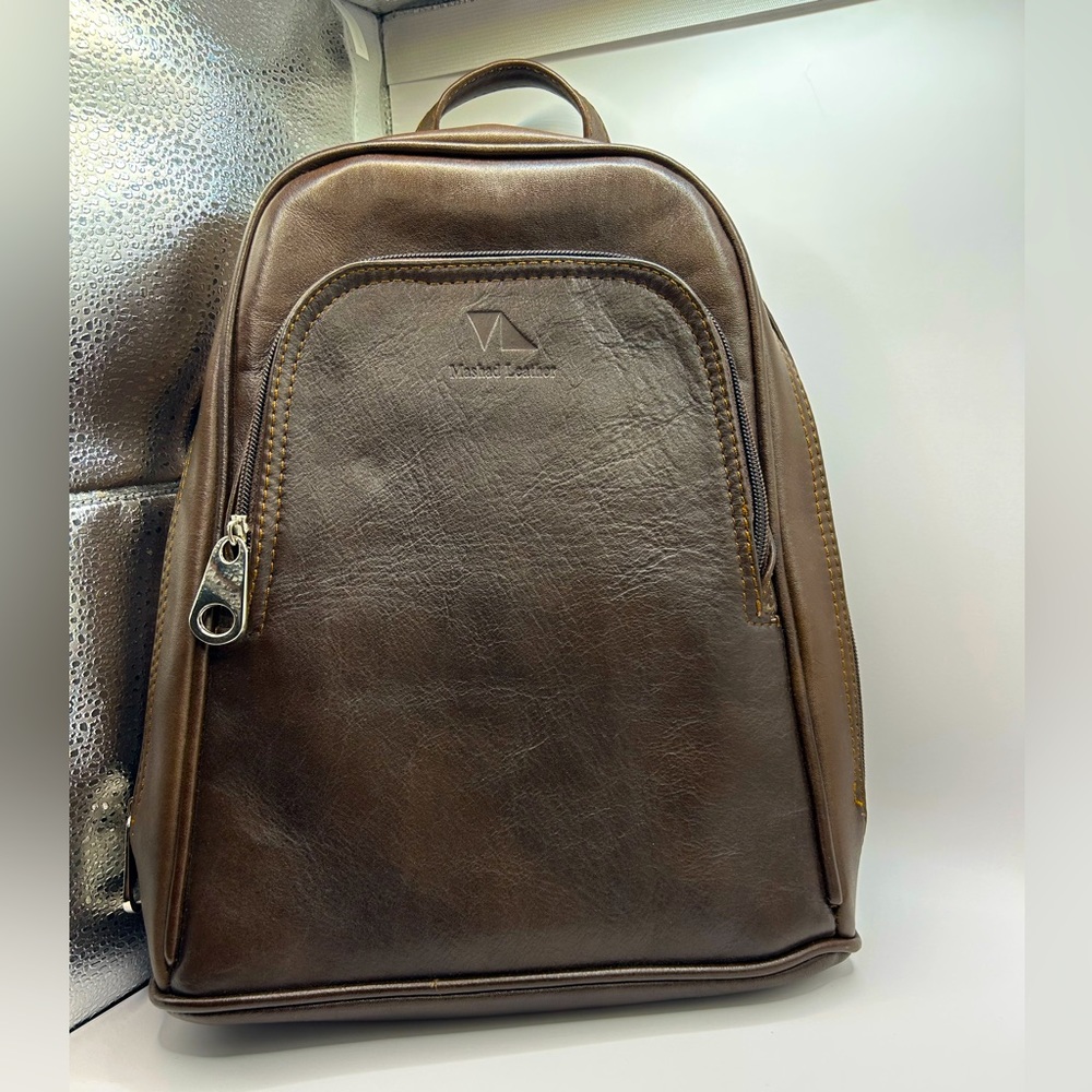 Mashad Leather Split Zip Backpack